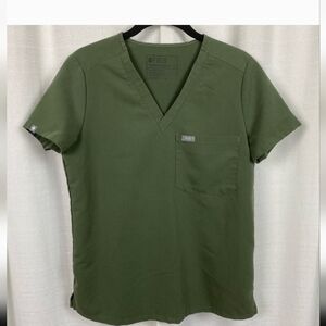 Olive Green Figs Catarina One pocket scrub top XS